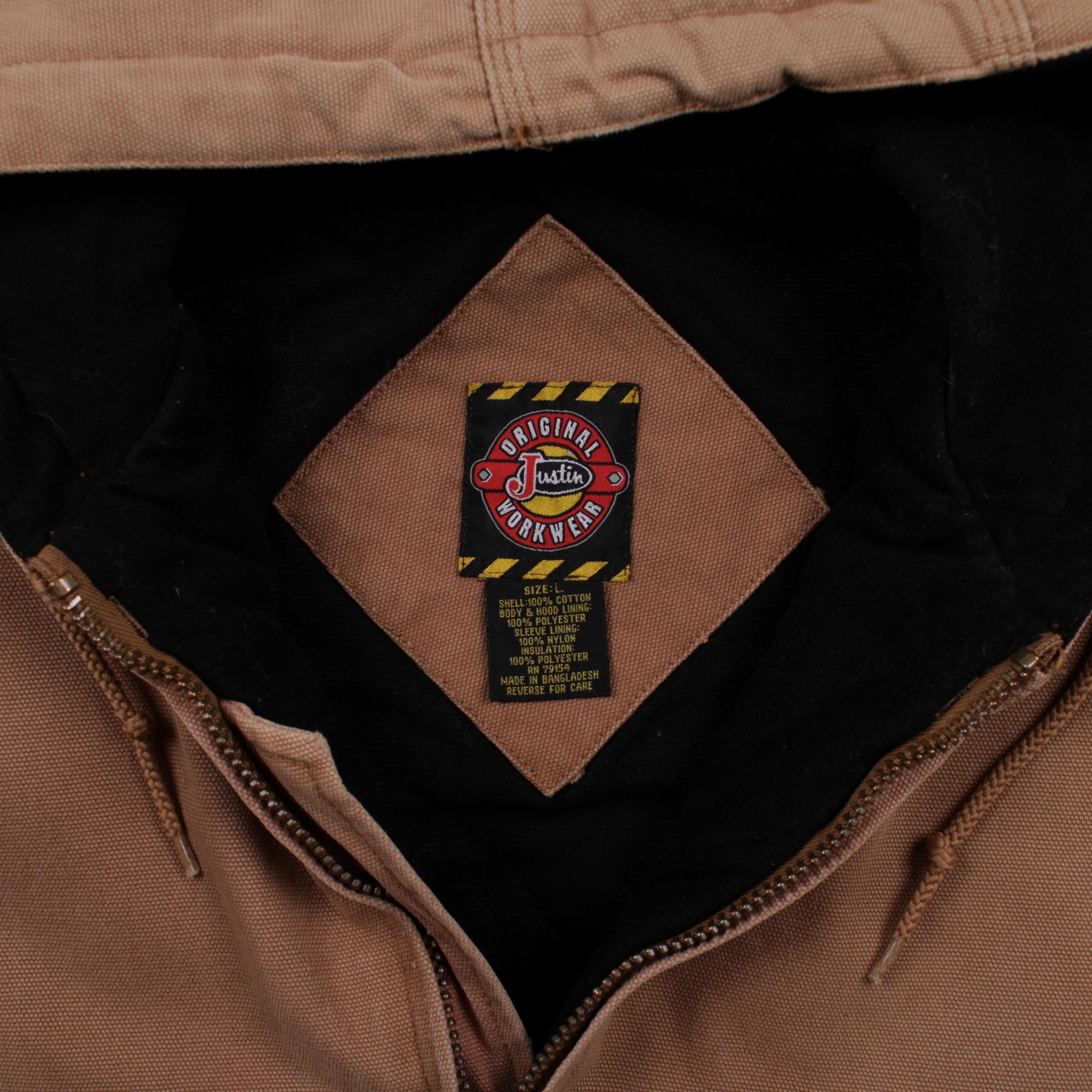 Vintage Justin Workwear Jacket L Active Duck Quilt Lined Beige - Etsy