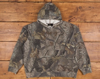 Vintage RedHead Realtree Camo sudadera con capucha L caza cuello redondo con capucha mujer verde