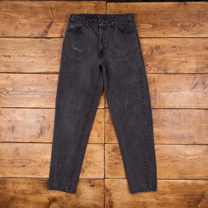Vintage Levis 550 Jeans 32 x 33 USA Made 90s Dark Wash Tapered Gris Negro Tab
