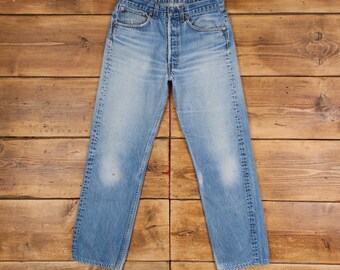 Vintage Levis 501 XX Jeans 30 x 29 USA Made Stonewash Gerade Blau Rot Tab
