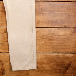 Vintage Wrangler Straight Jeans 38x34 90s Beige Zip Fly Mid Rise Denim Bild 9