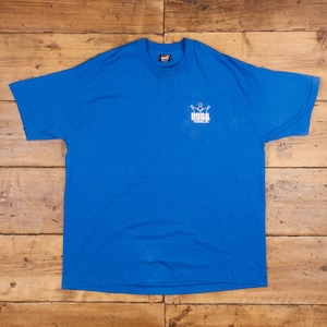Vintage Fruit of the Loom Single Stitch T Shirt Graphic 2XL 90s USA Made Blue