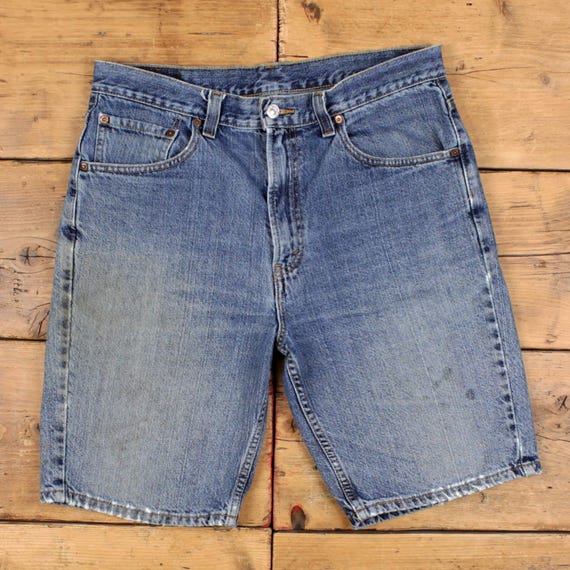 Levis 505 Denim Shorts Jorts 34 Mens 00s Blue Knee Length Western 