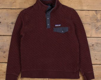 Patagonia Fleece-Sweatshirt S Herren Quilted Button Snap T Rot