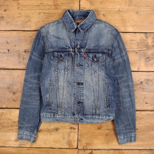 Vintage Levi&#39;s Jeansjacke S Trucker Blau Damen
