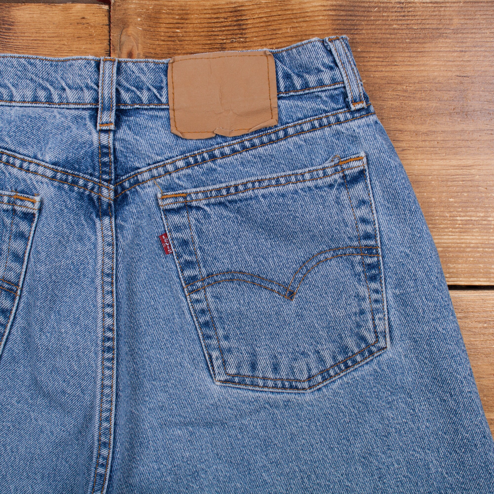 Vintage Levis 580 Jeans 33 X 32 90s Stonewash Straight Blue