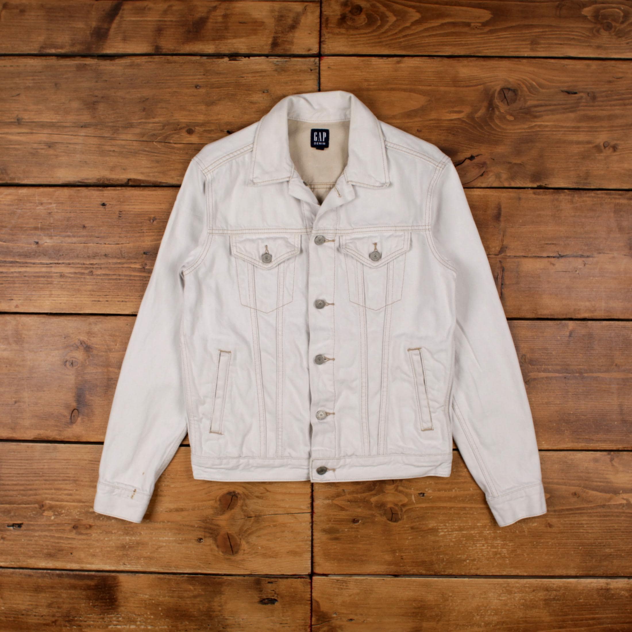 Vintage GAP Denim Jacket XS White - Etsy Vintage GAP Denim Jacket XS White - Etsy