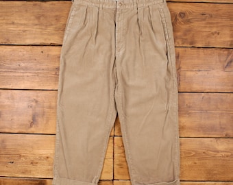 Pantalones de pana vintage Polo Ralph Lauren, talla 35 x 26, unisex, color beige, años 90