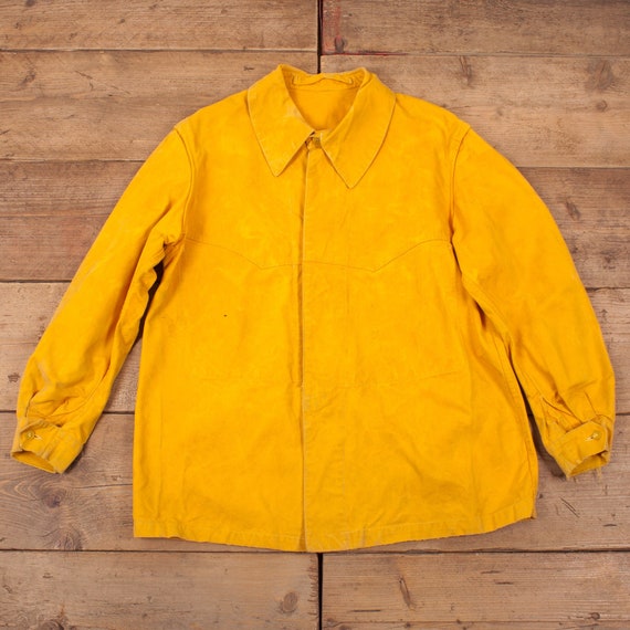 Mens Vintage RARE Yellow French Railway Workwear C