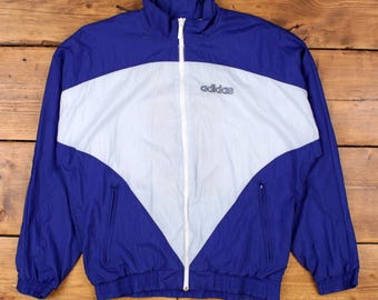 adidas 青 ウィンドブレーカー（90年代） ヴィンテージ アディダス ウィンドブレーカー ジャケット S 90年代