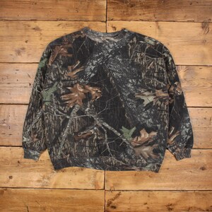 Vintage Realtree Camo Sweatshirt XL Brown Camouflage Roundneck Pullover Jumper