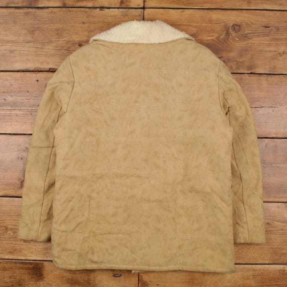 Vintage Wiman Western Jacket L 80s Sherpa Lined Faux Suede USA