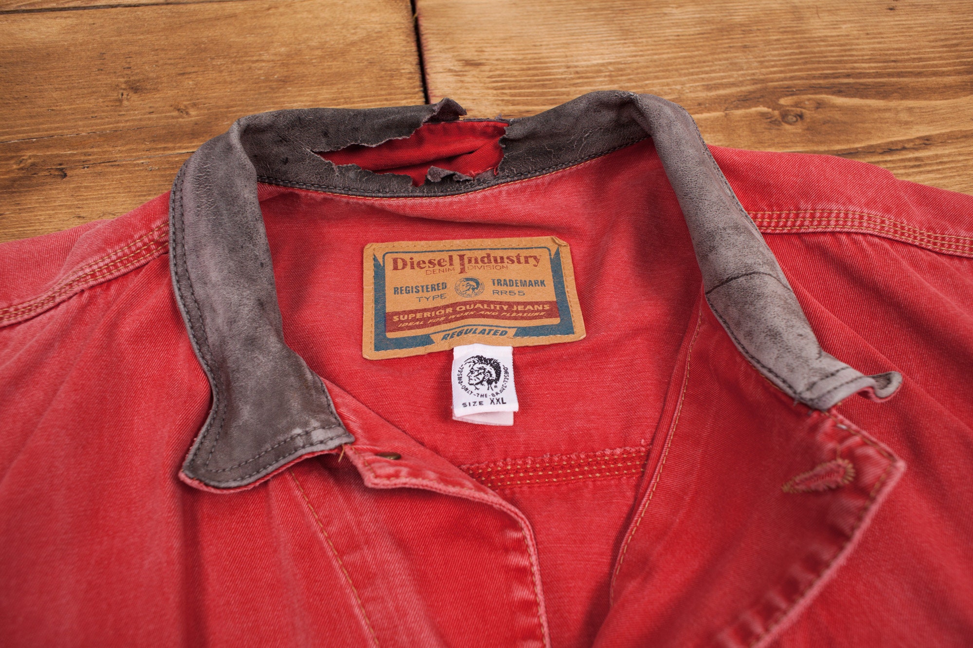 【 DISEL 】Gジャン vintage Mens Vintage 90s Diesel Faded Red Denim Trucker Jean Jacket