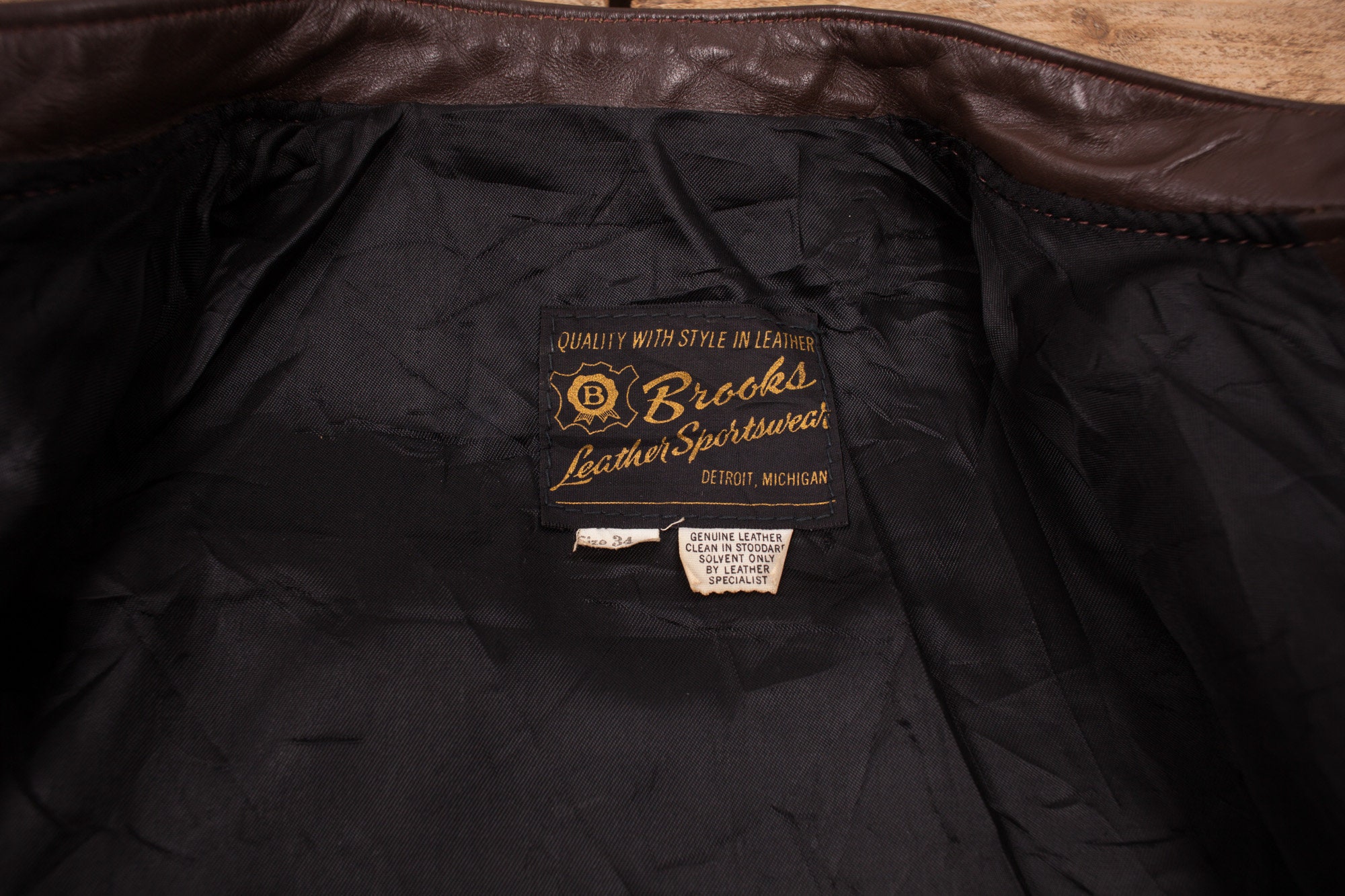 Vintage Brooks Leather Jacket Medium 70s Talon Zip USA Made - Etsy Vintage Brooks Leather Jacket Medium 70s Talon Zip USA Made - Etsy