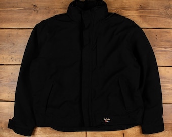ジャケット・アウター 90s Walls active jacket Vintage 1990s Walls Black Hooded Cinched Active Jac Work Jacket