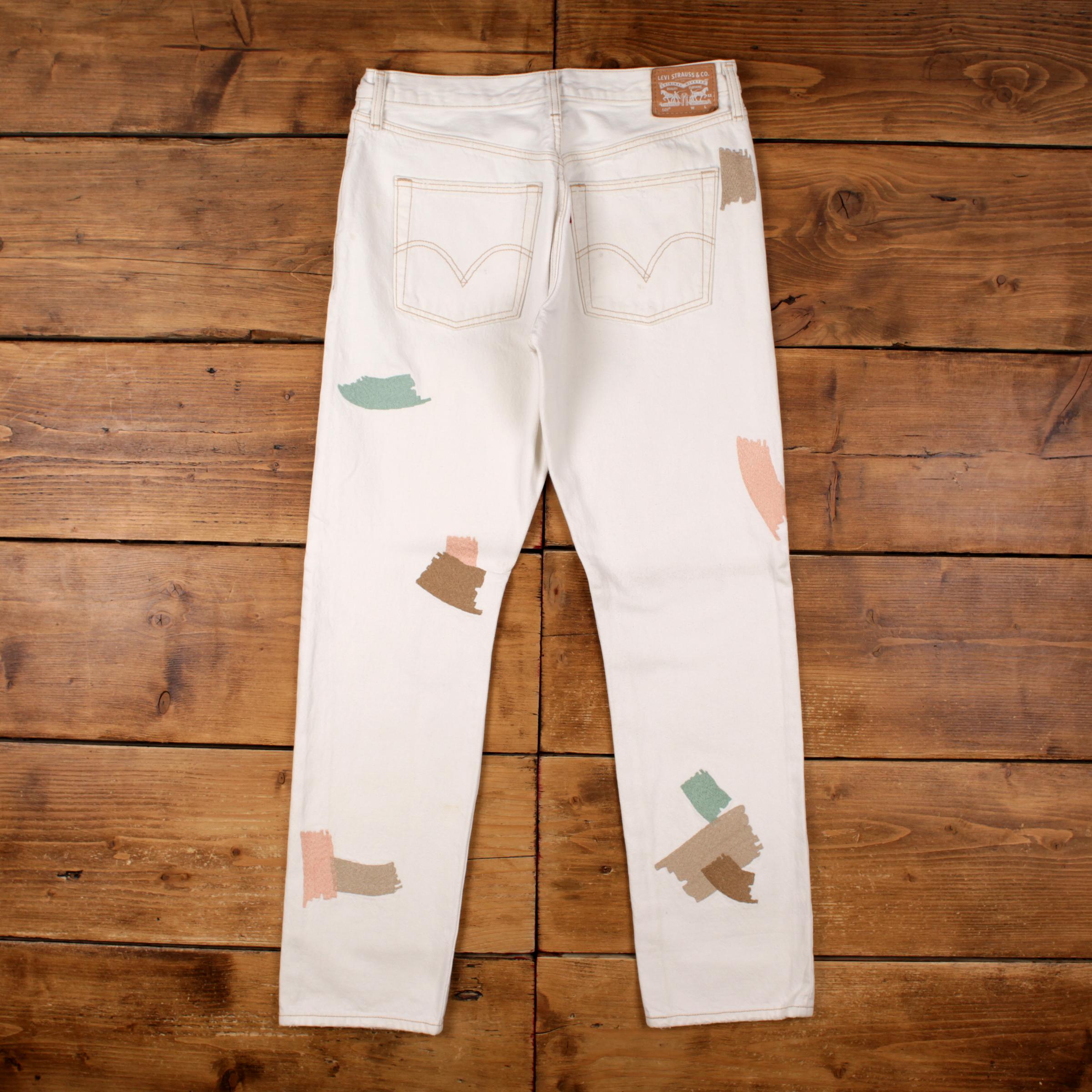 Vintage Levis 501 Jeans 30 X 32 Light Wash Straight White Womens