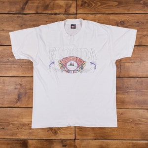 Vintage Fruit of the Loom Single Stitch T Shirt Graphic XL 90s USA Made White
