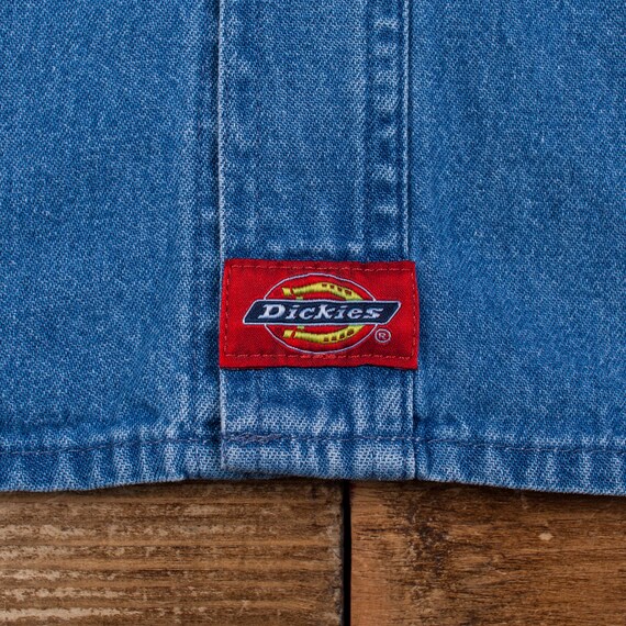 Vintage Dickies Workwear Shirt Button 2XL Denim M… - image 8