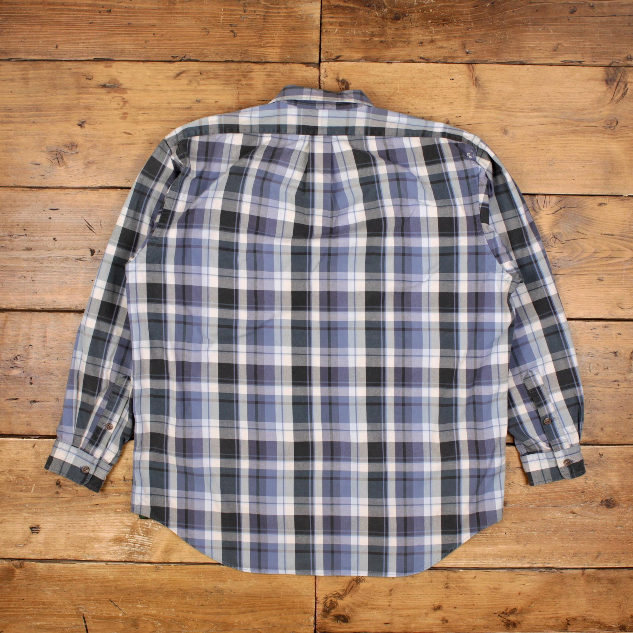 Vintage Ralph Lauren Check Jacket XL 90s Overshirt 1/4 Zip