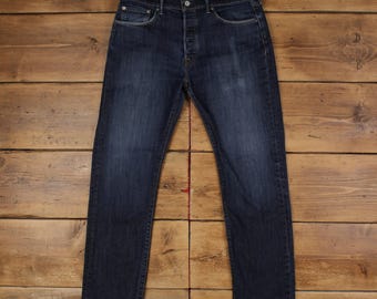 Levis 501 Jeans 34x32 Blau Regular Gerade Faded Dark Wash Red Tab Denim