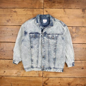 Vintage Calvin Klein Denim Jacket M 90s Trucker USA Made Blue Womens