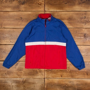 Vintage Woolrich Windbreaker Jacket S 80s Colour Block Blue Zip