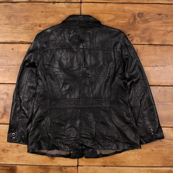 Vintage Pelle Studio Leather Jacket XL 90s Blazer Black Womens