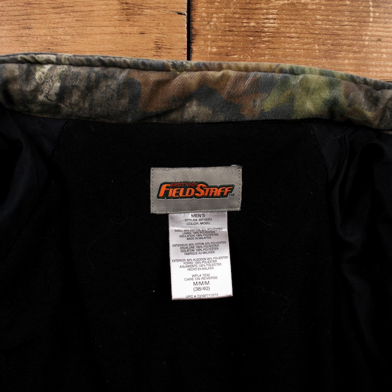 Chaqueta de exterior vintage Mossy Oak M Realtree FieldStaff verde camuflaje marrón imagen 3