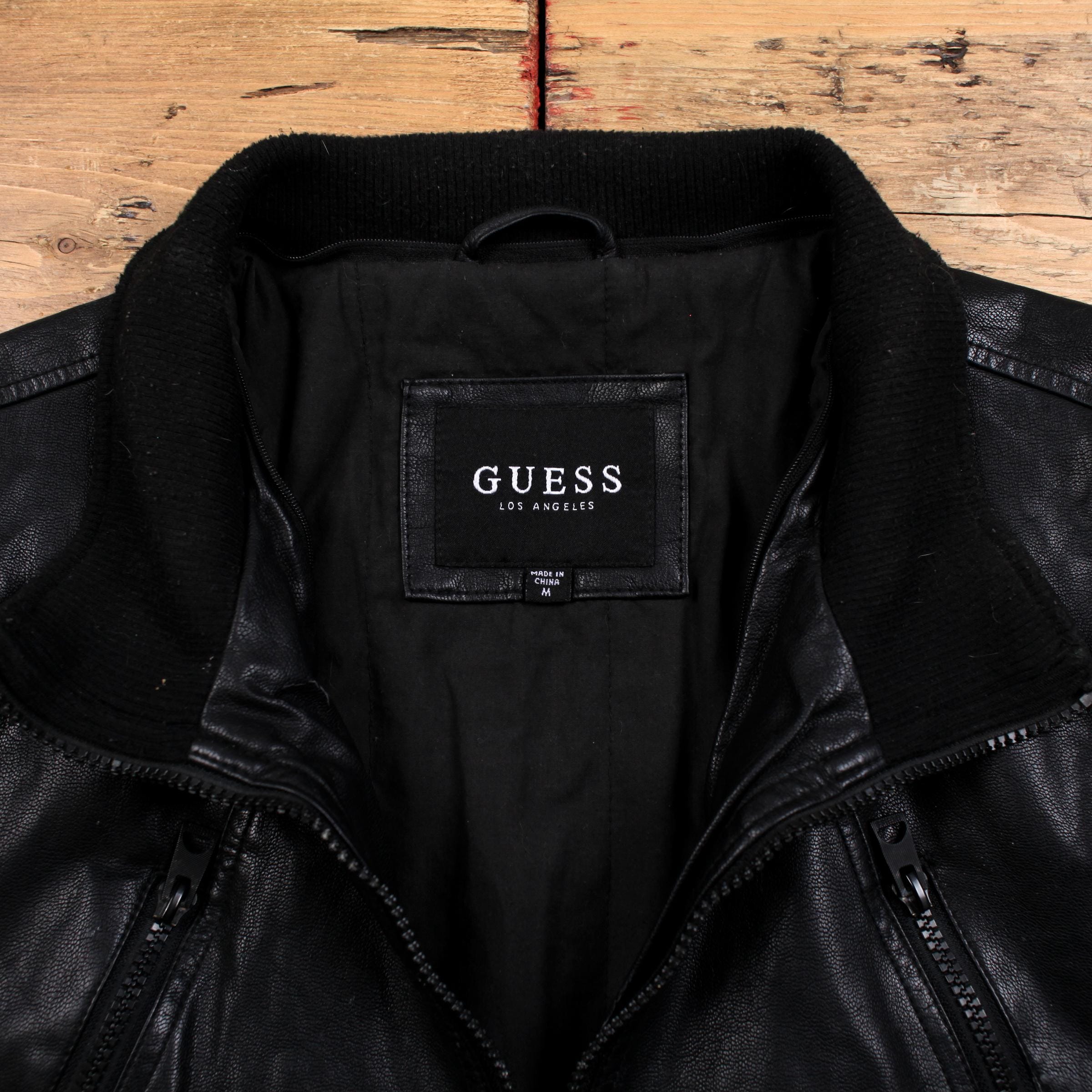 Vintage Guess Leather Jacket M Black - Etsy Canada