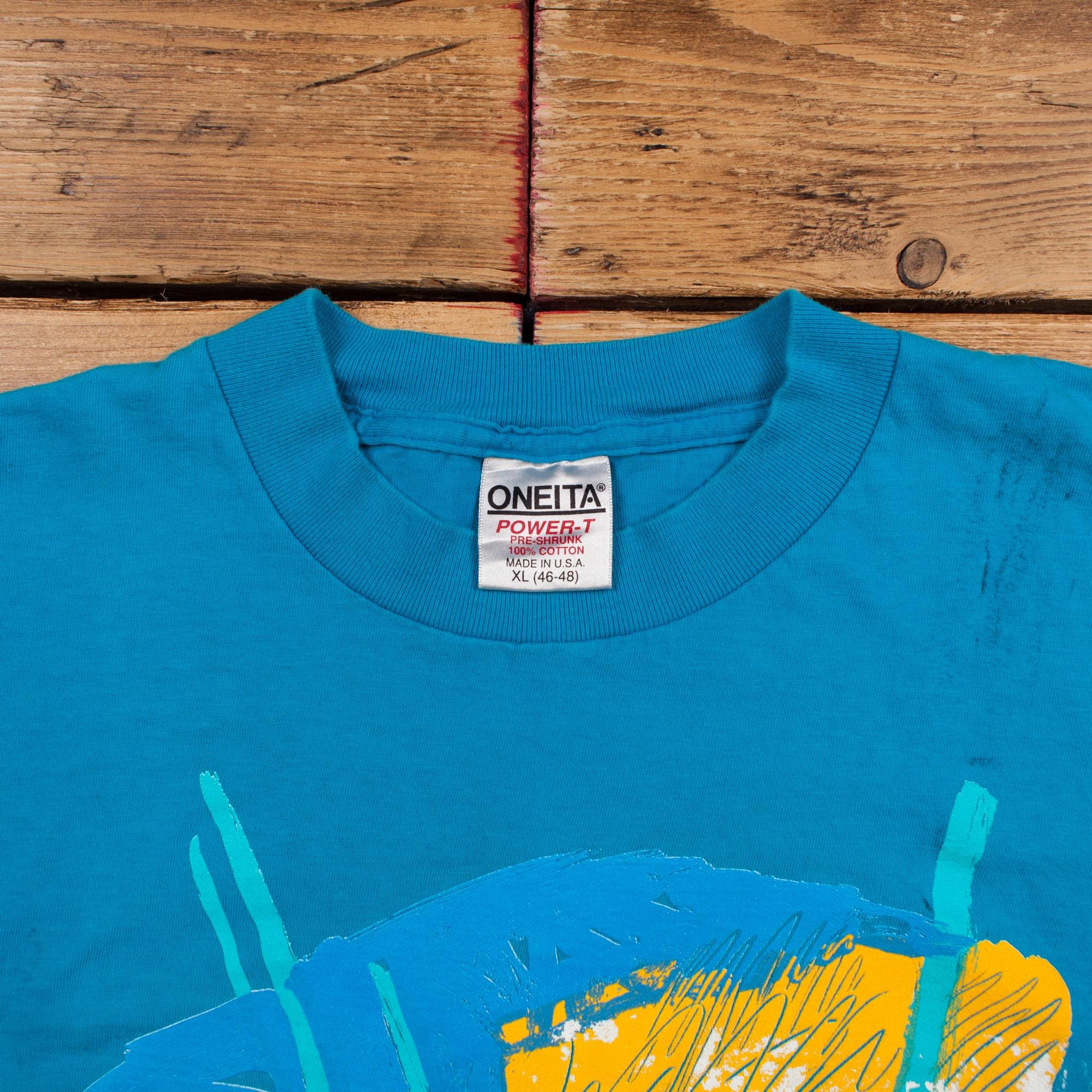 Vintage Oneita Single Stitch T Shirt Graphic Large 90s USA Made