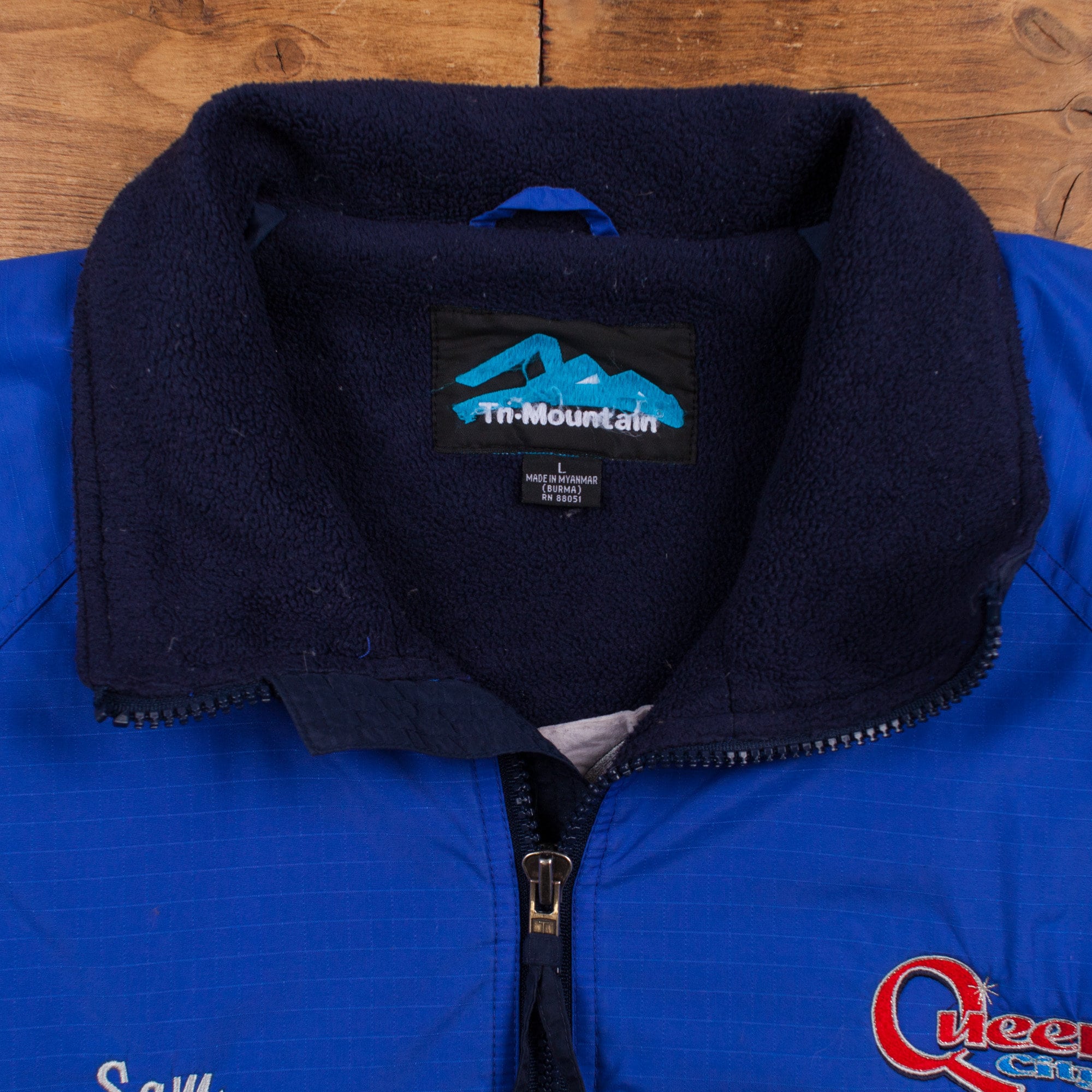 Vintage Tri Mountain Windbreaker Jacket L 90s Embroidered Motor