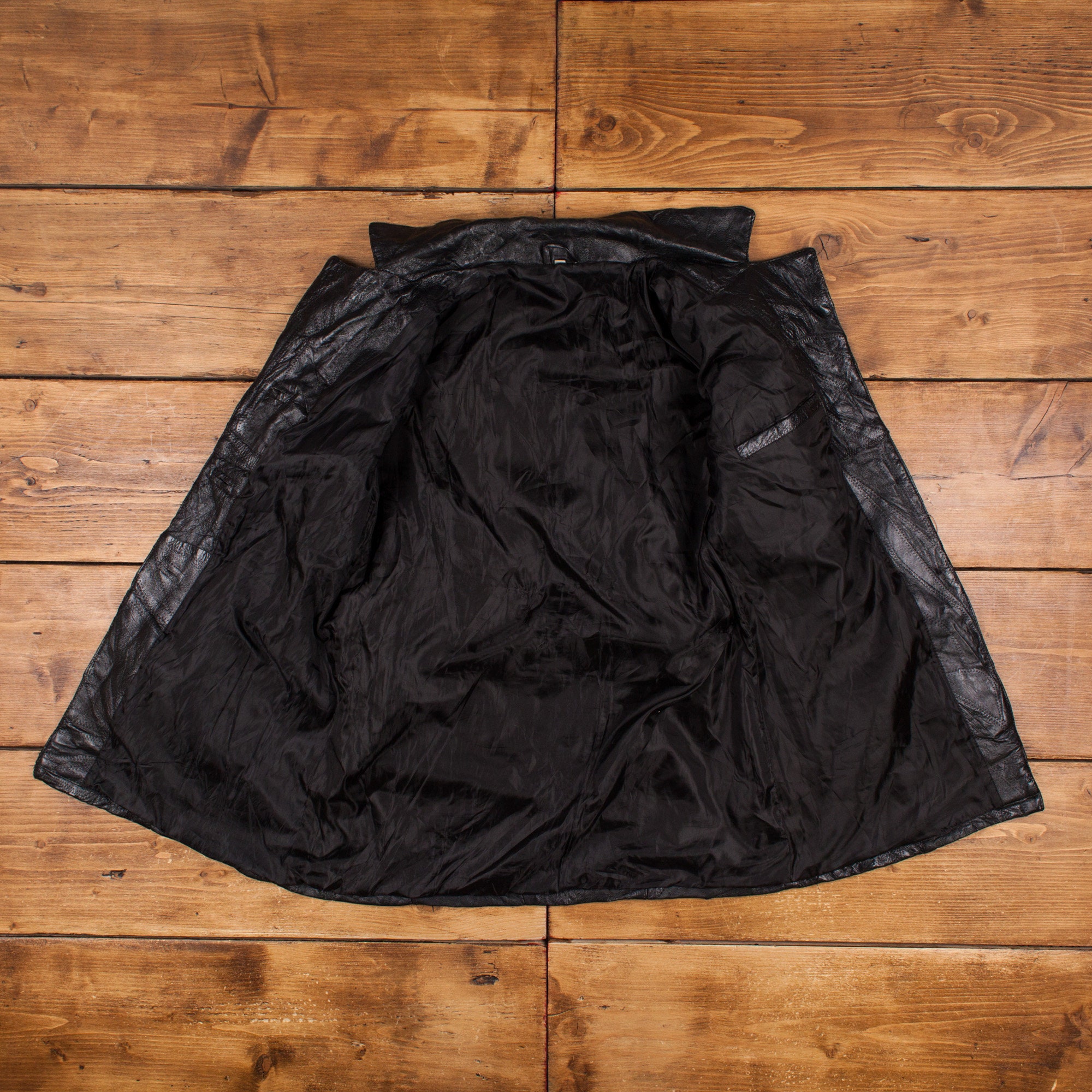 90s KATHARINE HAMNETT レザー ロングコート 牛皮 ブラック 90s KATHARINE HAMNETT レザー ロングコート 牛皮 ブラック