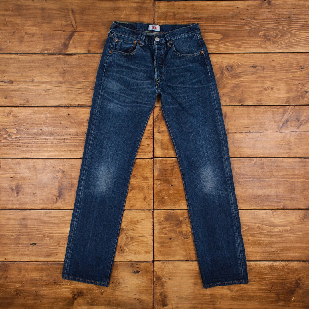 Vintage Levis 501 Jeans 29 X 34 Dark Wash Straight Blue Red Tab Denim