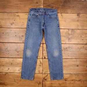 Vintage Levis 505 Jeans 31 x 30 Stonewash Straight Blue Red Tab Denim