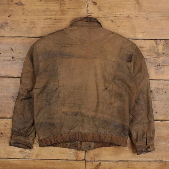 Vintage New Zealand Outback Leather Jacket M Bomber Brown - Etsy