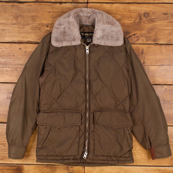 Vintage Tempco Puffer Jacket L 70s Ranch Down Talon Zip USA Made 