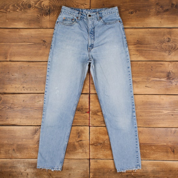 Vintage Levis 881 Jeans 30 x 31 Stonewash Tapered Blue Orange Tab Denim