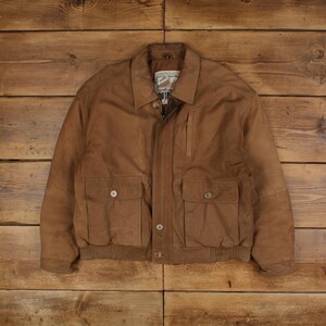 Vintage New Zealand Outback Leather Jacket XL Bomber Brown