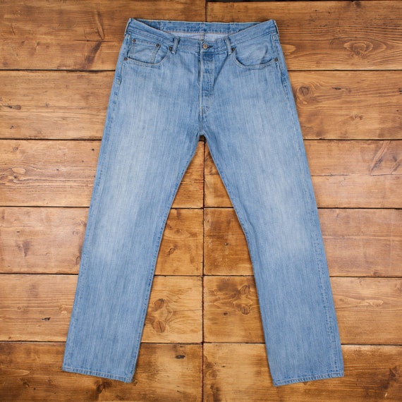 Vintage Levis 501 Jeans 38 X 34 Stonewash Straight Blue Red Tab