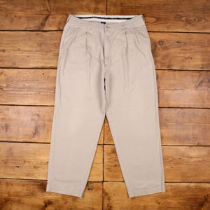 Vintage Polo Ralph Lauren Chino Pants Trousers 36x30 Unisex Tapered Beige