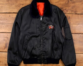 VINTAGE 黒 レザーボンバージャケット ヴィンテージレザージャケット XL ボンバー ブラック - Etsy 日本