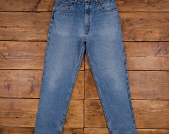 Vintage Levis 540 Jeans 35 x 32 90s Stonewash Straight Blue Brown Tab Denim
