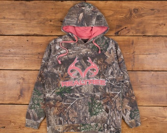 Felpa con cappuccio Realtree Logo L Camo Outdoors Girocollo con cappuccio da donna verde mimetico