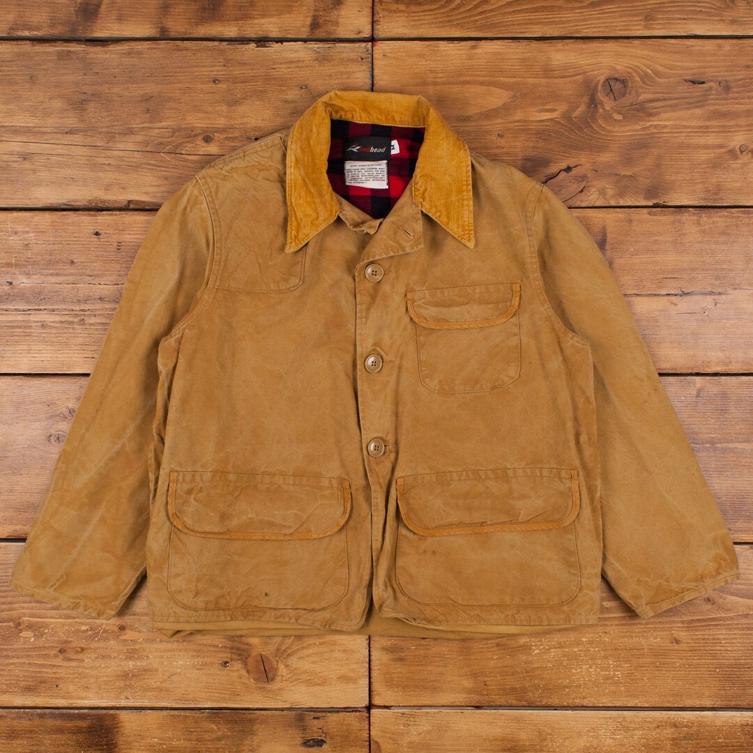 Vintage Redhead Workwear Jacket M 90s Hunting Beige Button Etsy