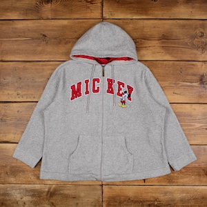 Vintage Disney Outdoor Jacke 2XL Mickey Mouse Hoodie Grau Damen