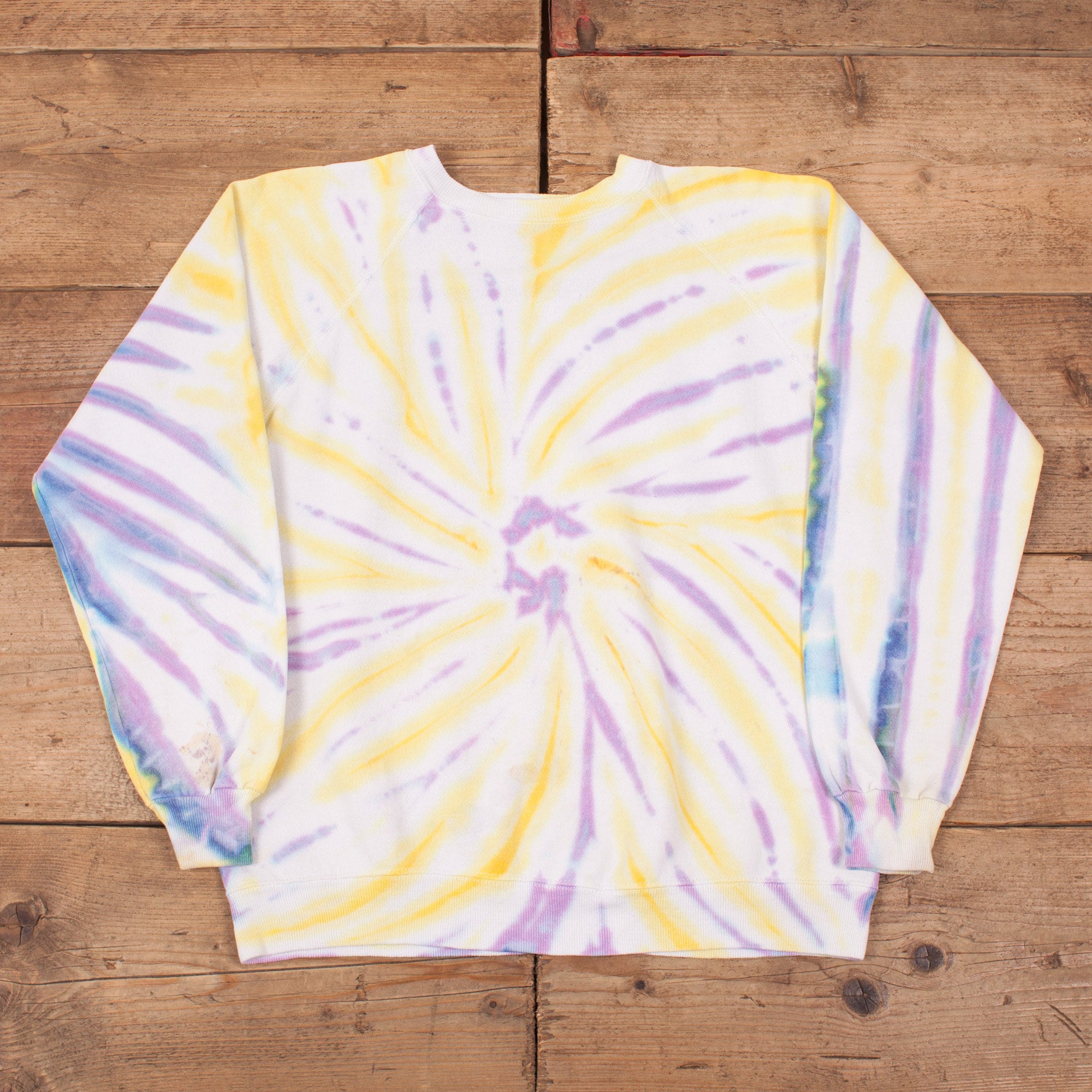 Image of Mens Vintage 90S Hanes Tie Dye Crew Neck Raglan Sweatshirt Usa Made M 40" R18434