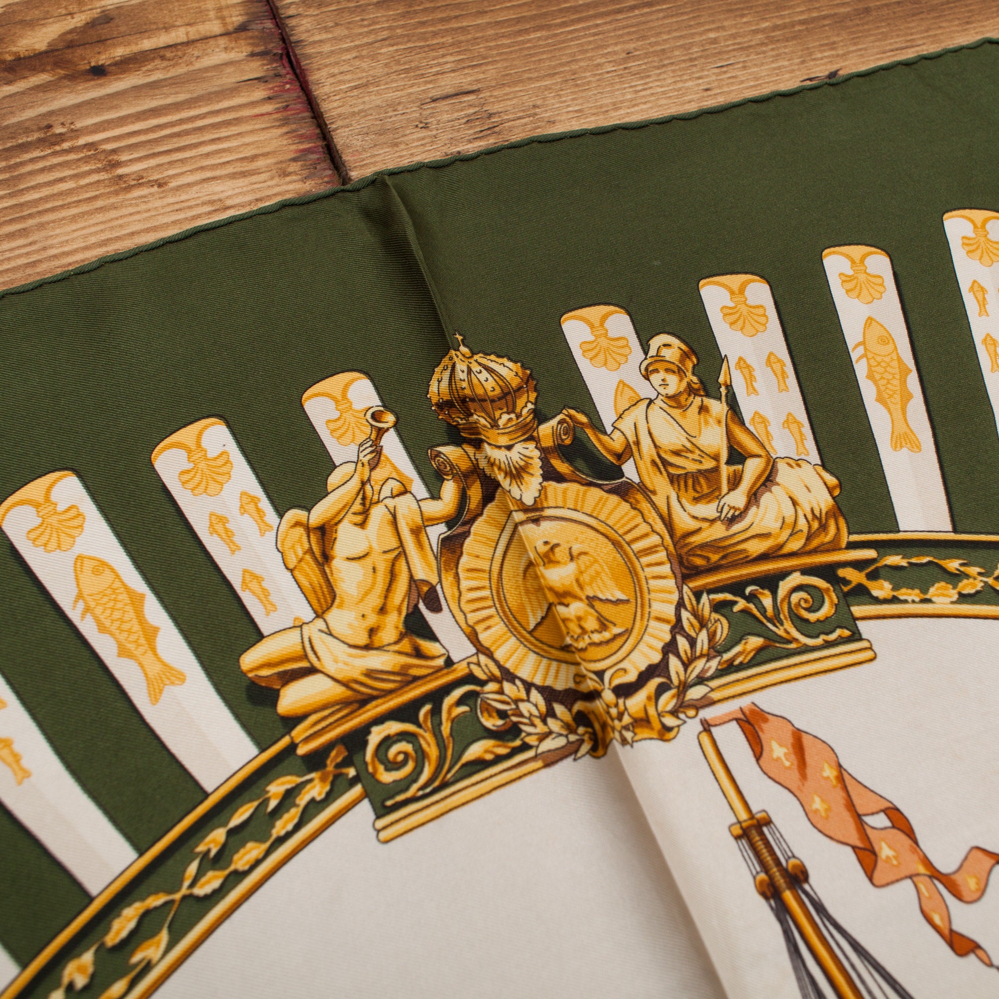 Vintage Hermes Silk Scarf Carre La Marine a Rames Ledoux