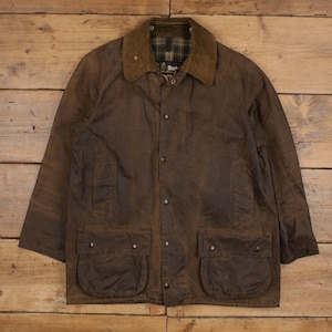 Vintage Barbour Wax Jacket L Beadle C42 Brown