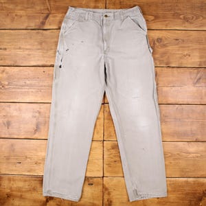 Vintage Carhartt Carpenter Pants Trousers 34x34 Canvas Painter Mens Straight