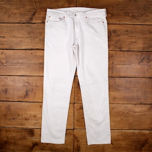 Jeans Levis 541 36x36 Blanco Slim Taper Recto Cierre de Botones Tiro Medio